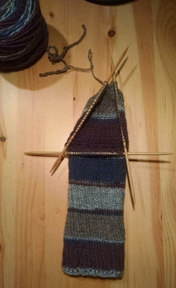 And started on the gussets, which are the real challenge of this style of sock.